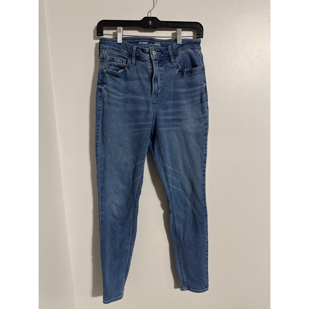 Old Navy Rockstar Super Skinny Jeans Womens 6 High Rise Medium Wash Blue Denim